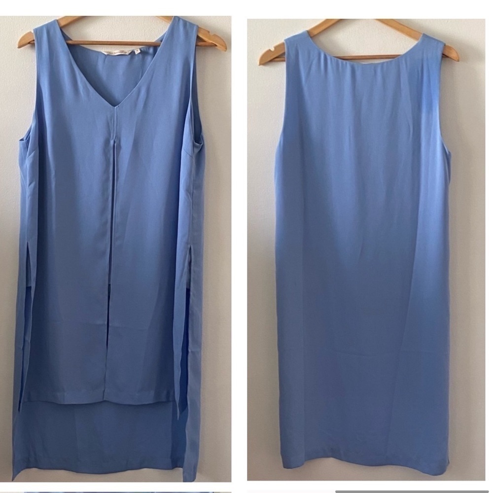 Soft Surroundings LightBlue Cut Layer High-Low Tunic Blouse